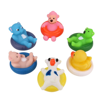 YIWULA6Pcs Baby Kids Bath Toys Swimming Wash Play Cartoon Summer Sound Funny Toys